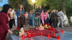 Жители Кочубеевского округа возложили цветы к Вечному огню в День памяти