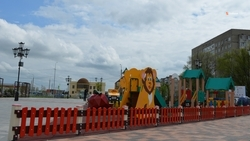 В станице Новотроицкой строят зону отдыха с тренажёрами и игровым оборудованием